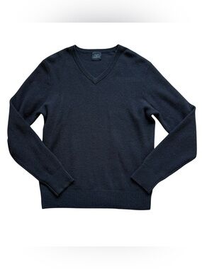 Kent & Curwen Men’s 100% Cashmere Black V-Neck Sweater M Classic Old Money Prep